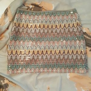 Express sequin mini skirt